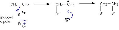 electrophilic alkenes with bromine